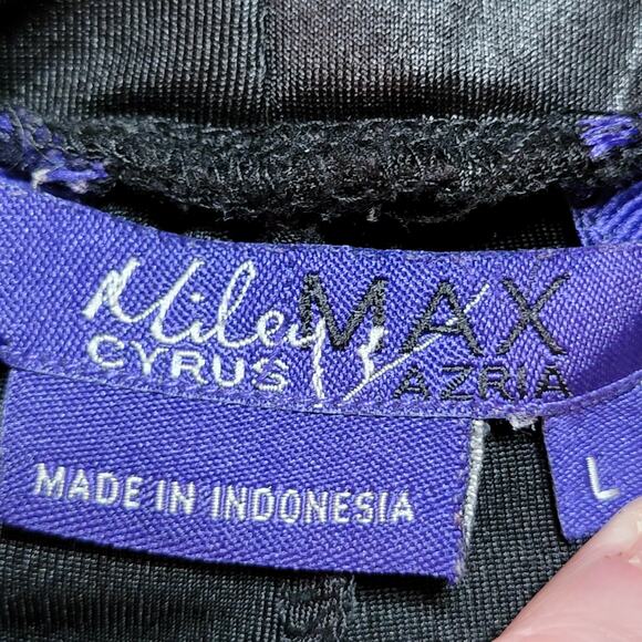 Miley Cyrus Black Legging Pants w/ Zipper Cuffs - Size Large - Picture 4 of 5